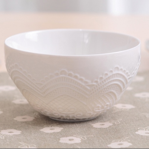 浮雕碗 蕾丝碗 骨瓷碗 饭碗