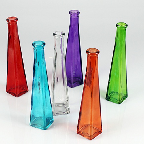 玻璃花瓶 创意 欧式彩色透明 