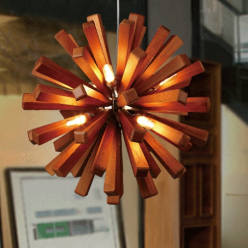 蒲公英设计师艺术创意实木灯具复古田园餐厅客厅卧室阳台书房吊灯 