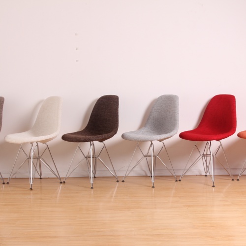 伊姆斯 欧式 软包餐椅 休闲时尚麻布沙发餐椅 设计师椅子创意家具 