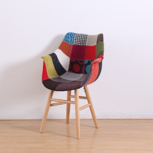 布艺沙发椅 软包蝙蝠侠椅木质时尚餐椅 欧式创意家具 设计师椅子 