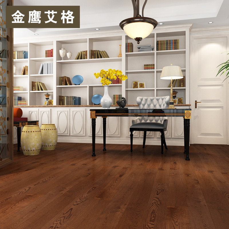 金鹰艾格地板6550实木复合地板三层实木地板橡木环保地热地板