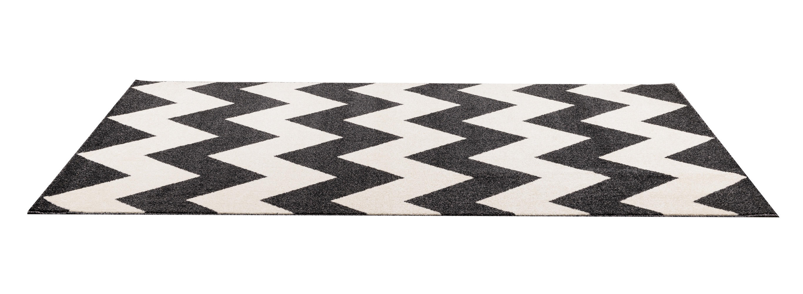 EASYMAT北欧风格超柔丙纶黑白间条地毯